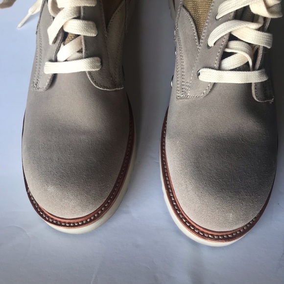 Ranch Road Boots - Women’s Current Issue Sand Suede and Canvas 9 1/2 Roomy Fit - Picture 5 of 7